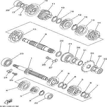 Axel main  4XM-17411-00 , Yamaha